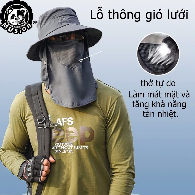 Mũ Nón Lưỡi Trai Chống Nắng Tia UV Cho Nam Nữ Unisex Phong Cách Phù Hợp Mọi Lứa Tuổi Chất Liệu Vải Kaki Cao Cấp Có Thể Điều Chỉnh Trùm Đầu Khẩu Trang Đẹp Đi Chơi Phượt Đánh Golf Du Lịch Dã Ngoại Làm Vườn Văn Phòng