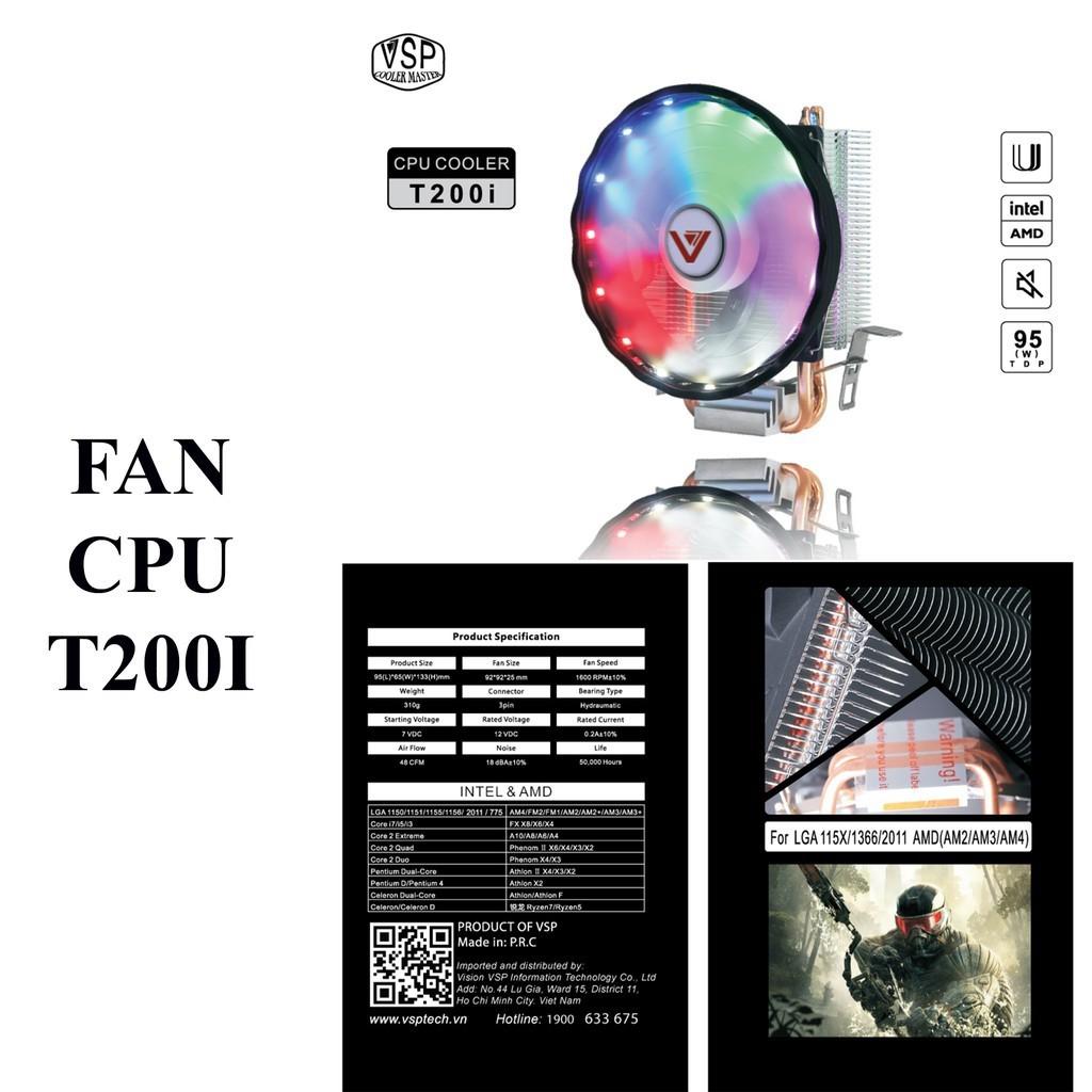 Quạt Tản Nhiệt Fan T200i (2U-12cm) LED RGB