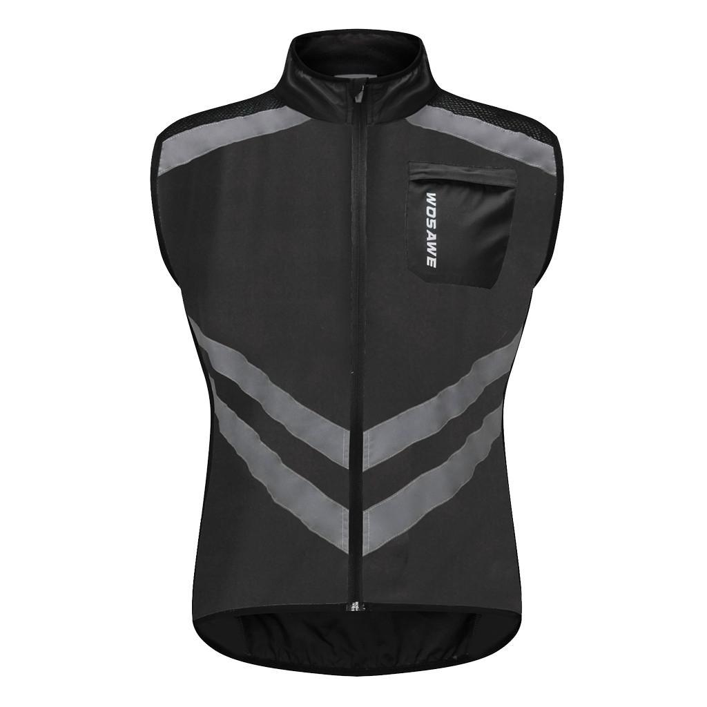 Men Safety Running Cycling Vest Windproof Reflective Jersey Shirt Activewear