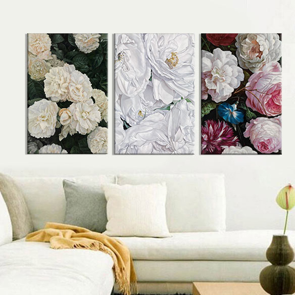 Bộ 3 Tranh Treo Tường Hoa Mẫu Đơn - W257
