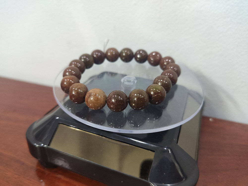 Vòng tay san hô hóa thạch 10 ly, vòng tay chuỗi đá