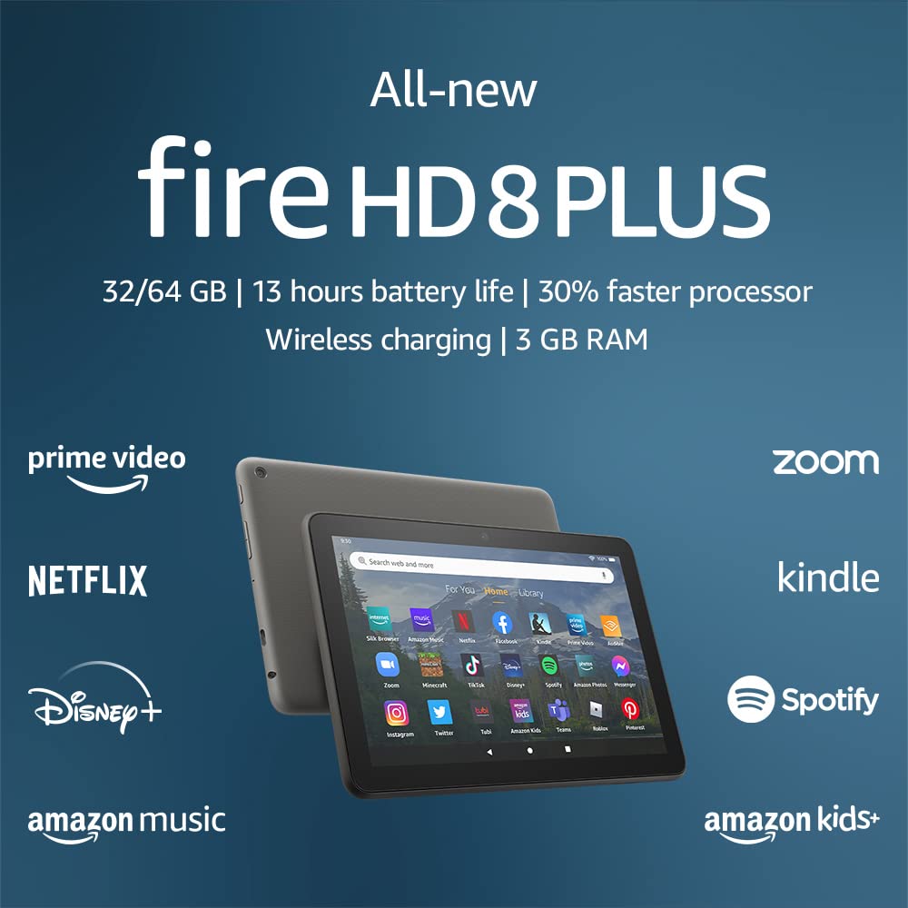 Hình ảnh Máy tính bảng Kindle Fire HD8 PLUS 2022 (Fire HD 8 12th) - Màn hình 8inch HD, RAM 3GB, CPU Hexa-core 2.0 GHz, CÀI ĐƯỢC CH PLAY- Hàng nhập khẩu