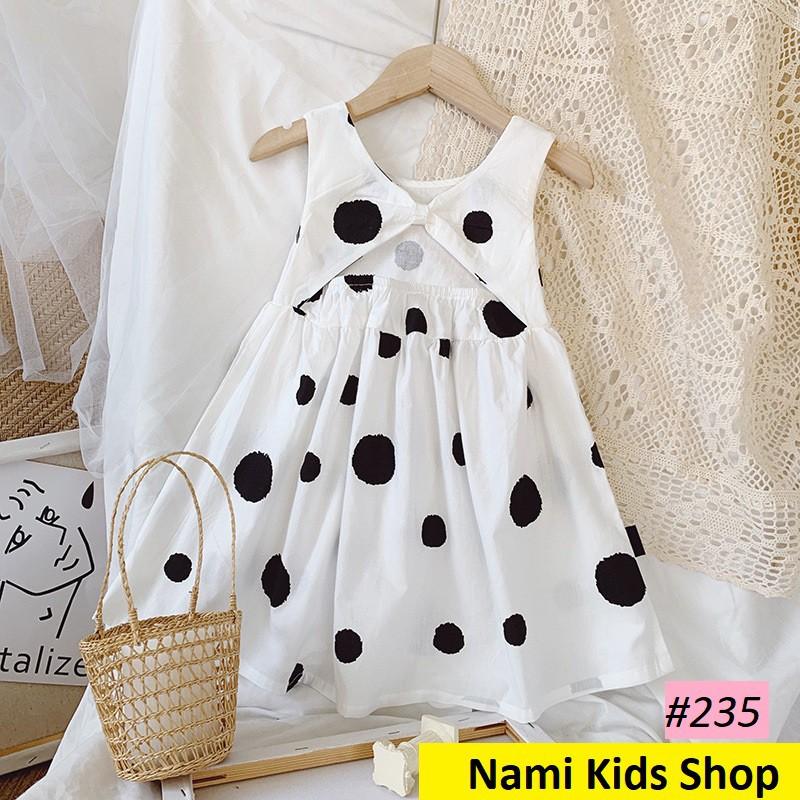 Váy kiểu sát nách họa tiết chấm bi sz 13-20kg hàng Quảng Châu cao cấp cho bé