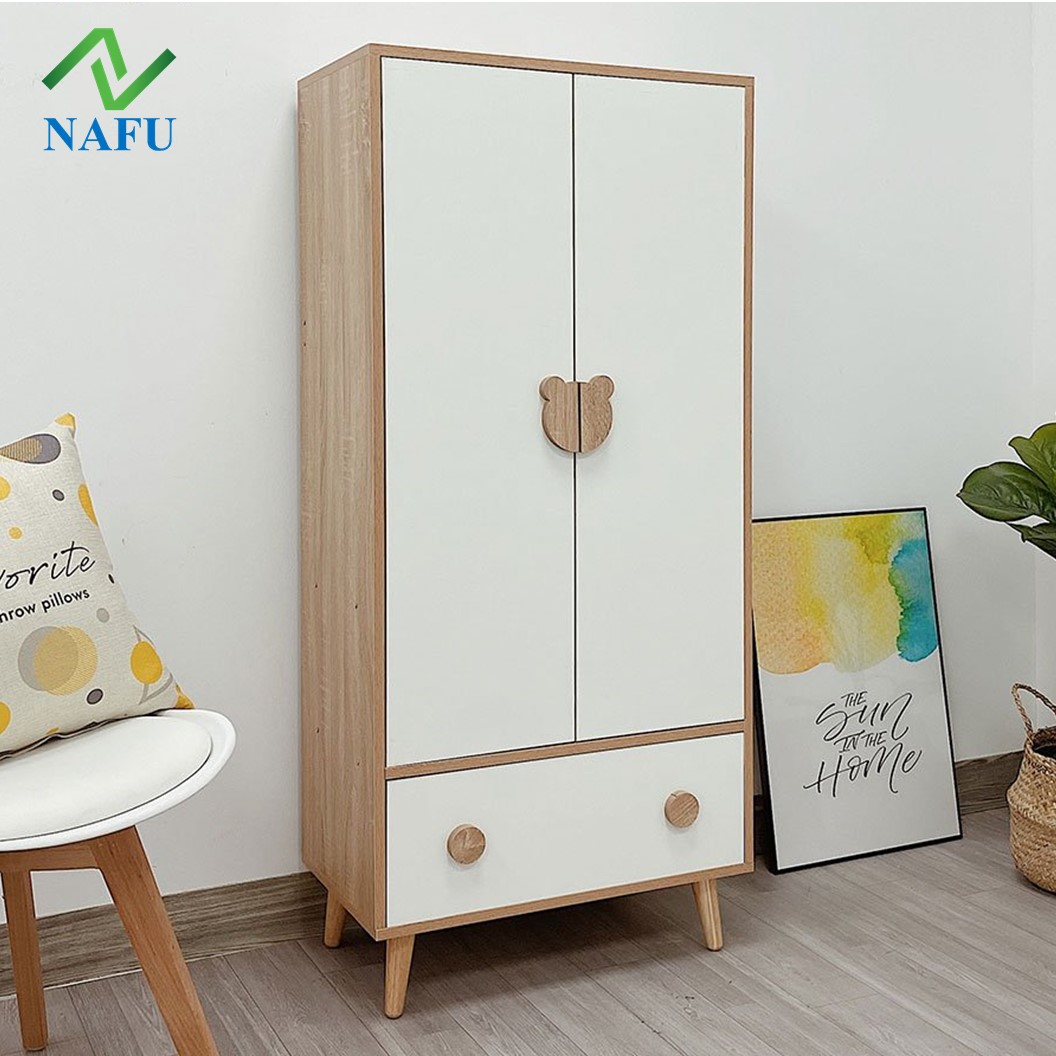 Tủ Quần Áo Trẻ Em Bear Shelf Thông Minh Nhỏ Xinh Hiện Đại NAFU GP123