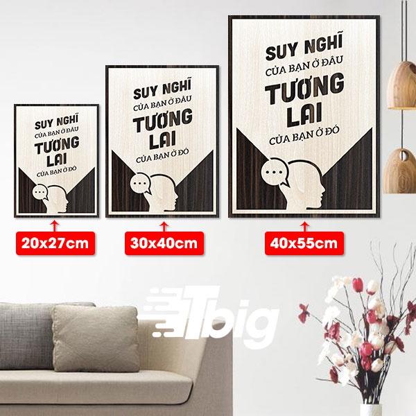 Tranh khẩu hiệu truyền động lực TBIG122, trang treo trang trí văn phòng slogan suy nghĩ của bạn ở đâu tương lai bạn ở đó
