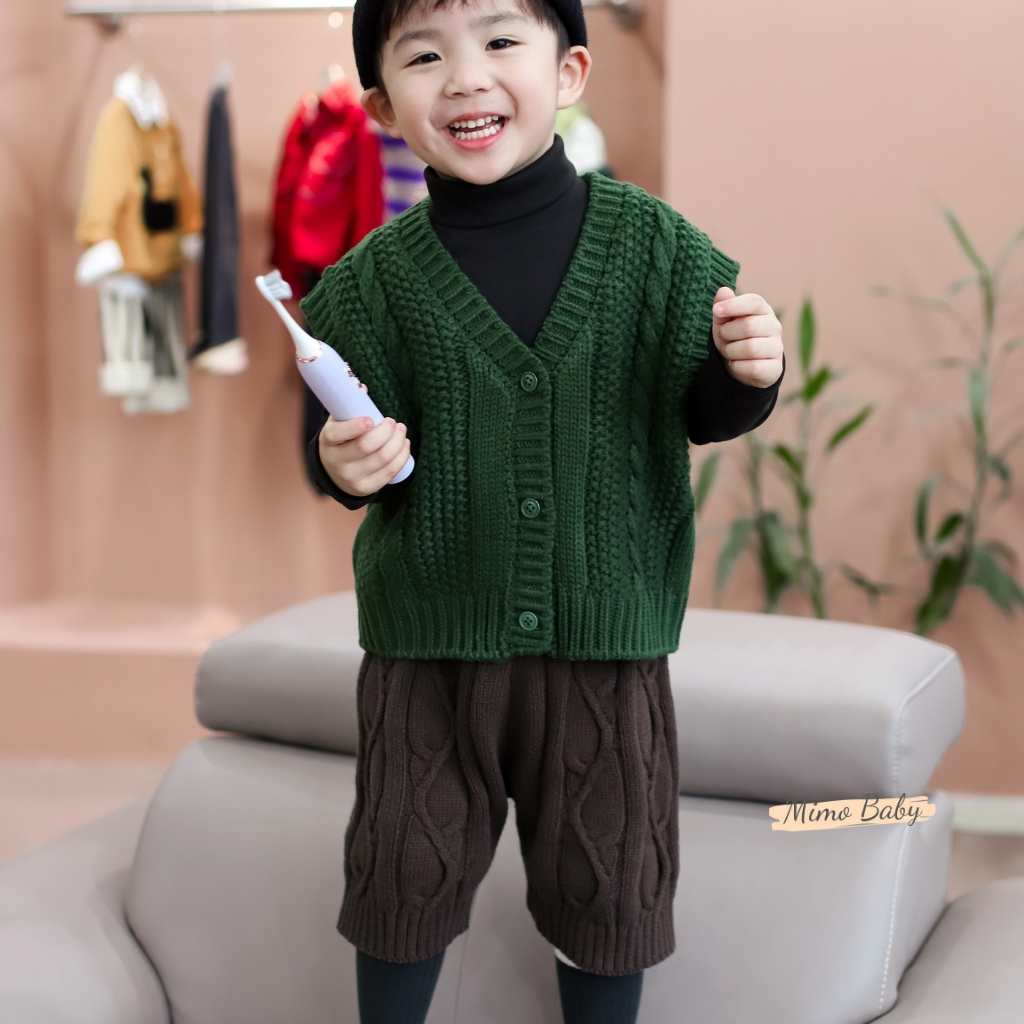 Quần đùi len vặn thừng mùa thu đông cho bé style Hàn Quốc QA62 Mimo Baby