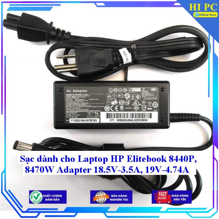 Sạc dành cho Laptop HP Elitebook 8440P 8470W Adapter 18.5V-3.5A 19V-4.74A - Kèm Dây nguồn - Hàng Nhập Khẩu