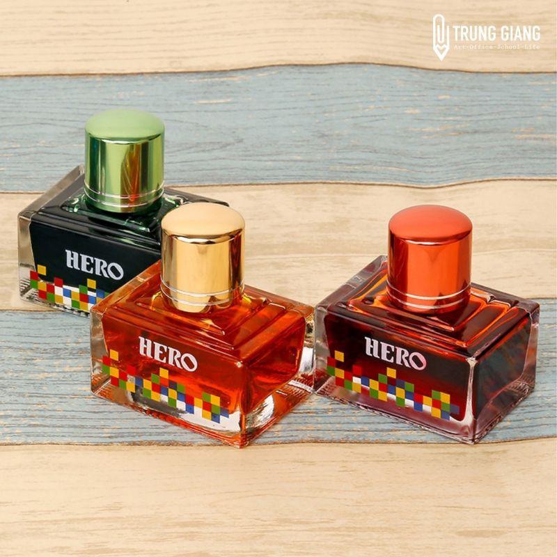 Mực Bút Máy Hero 40ml Mực Xanh, Đỏ, Đen, Tím, Vàng, Lá