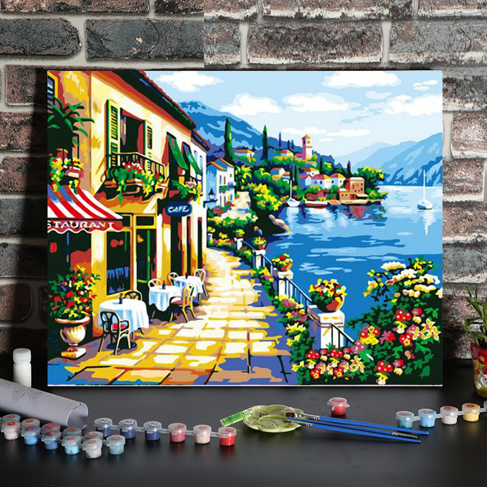 Tranh sơn dầu tự làm tô màu theo số 16 x 20 inch trên vải Canvas để trang trí trong phòng
