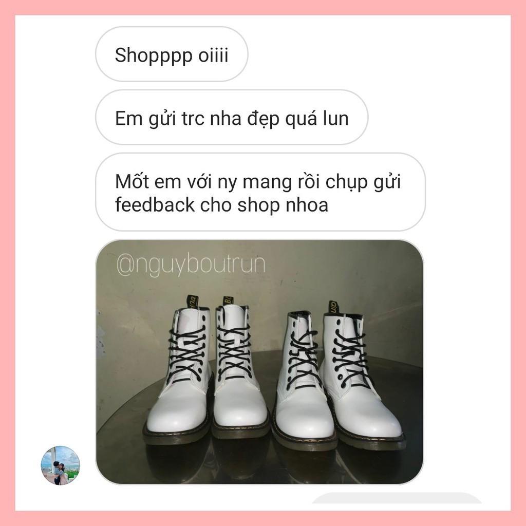 GIày SARAH BOOTS cổ cao chất da cao cấp màu trắng 8 nút (ẢNH THẬT SHOP TỰ CHỤP)