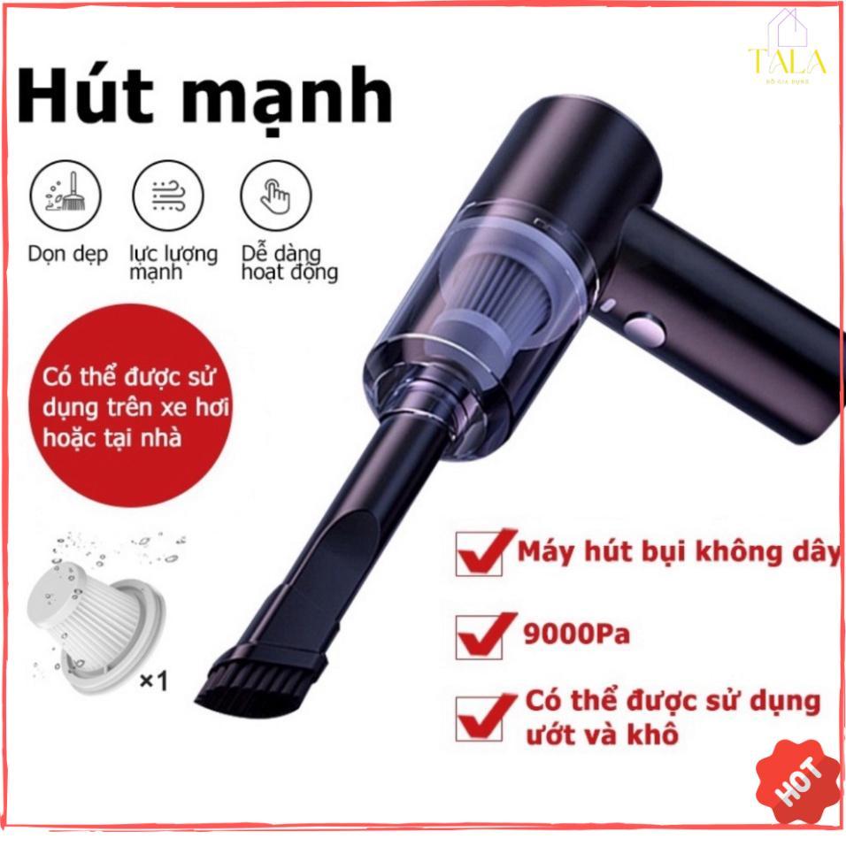 Máy Hút Bụi Cầm Tay Mini Không Dây 6000Mpa Siêu Tiện Lợi, Hút Bụi Xe Ô Tô, Giường Nệm, Hút Lông Chó Mèo Đa Chức Năng