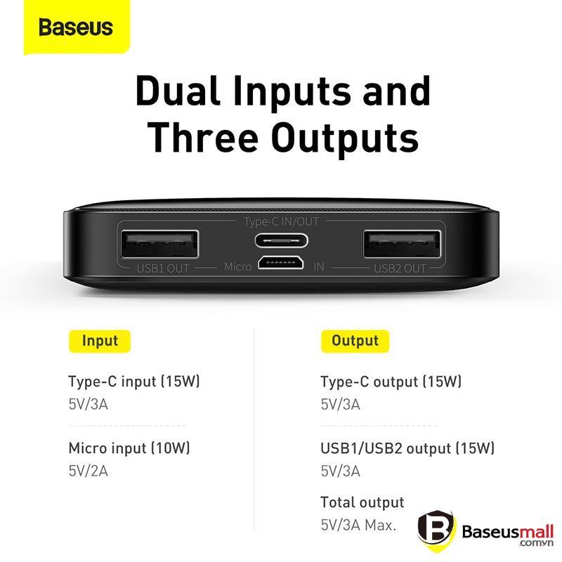 Baseus - Pin sạc dự phòng BiPow Digital Display Power Bank - (10.000/20.000/30.000)15W (Hàng chính hãng