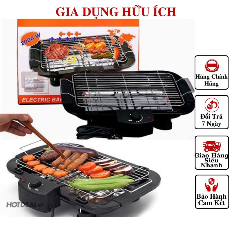 Bếp Nướng Điện Cao Cấp Electric Barbecue Grill HBK 2000W Không Khói, Tặng 1 Khăn Lau Cao Cấp - Bếp Nướng Đa Năng