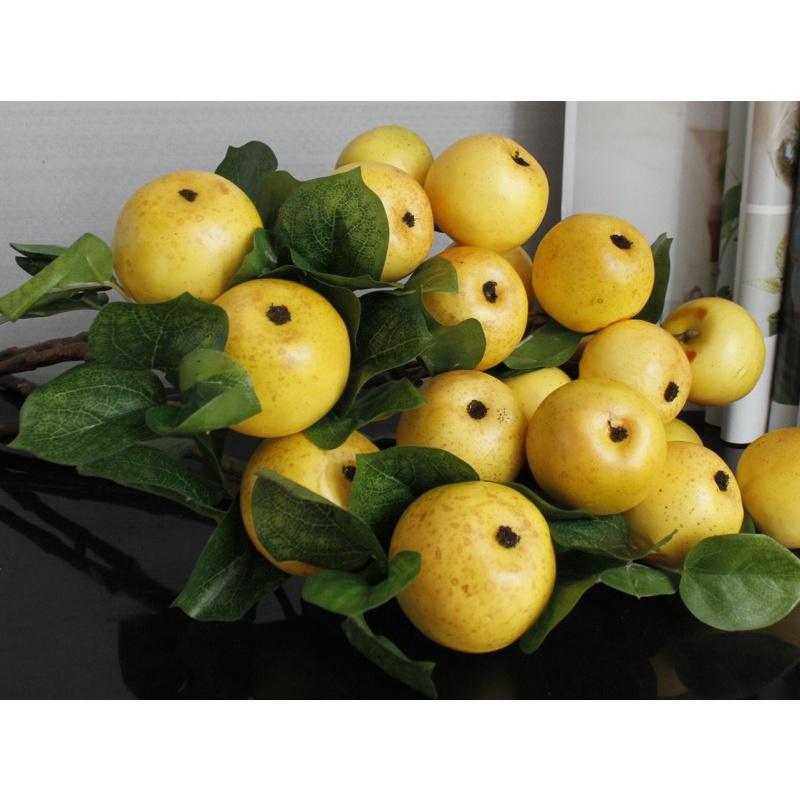 Cành táo vàng 4 quả - cành táo giả - trang trí nhà cửa