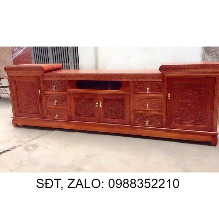 Kệ tivi lõm giữa gỗ xoan đào