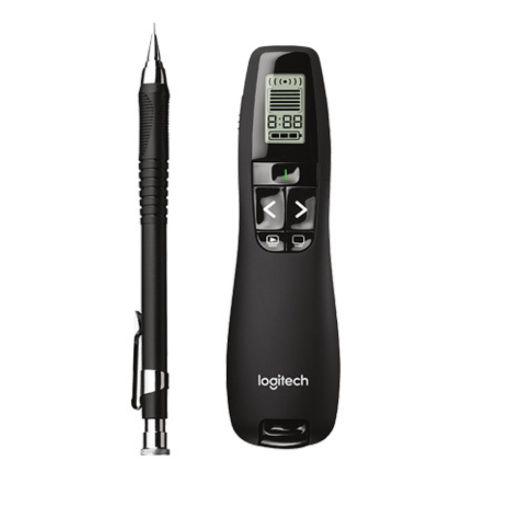Bút trình chiếu Logitech R800 màn hình LCD, Usb 2.4 GHz phạm vi kết nối 30m - Hàng Chính Hãng