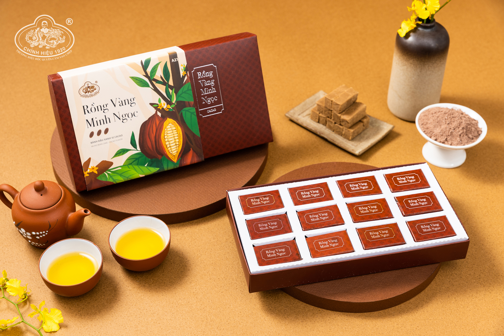 Bánh Đậu Xanh Rồng Vàng Minh Ngọc A27 Cacao