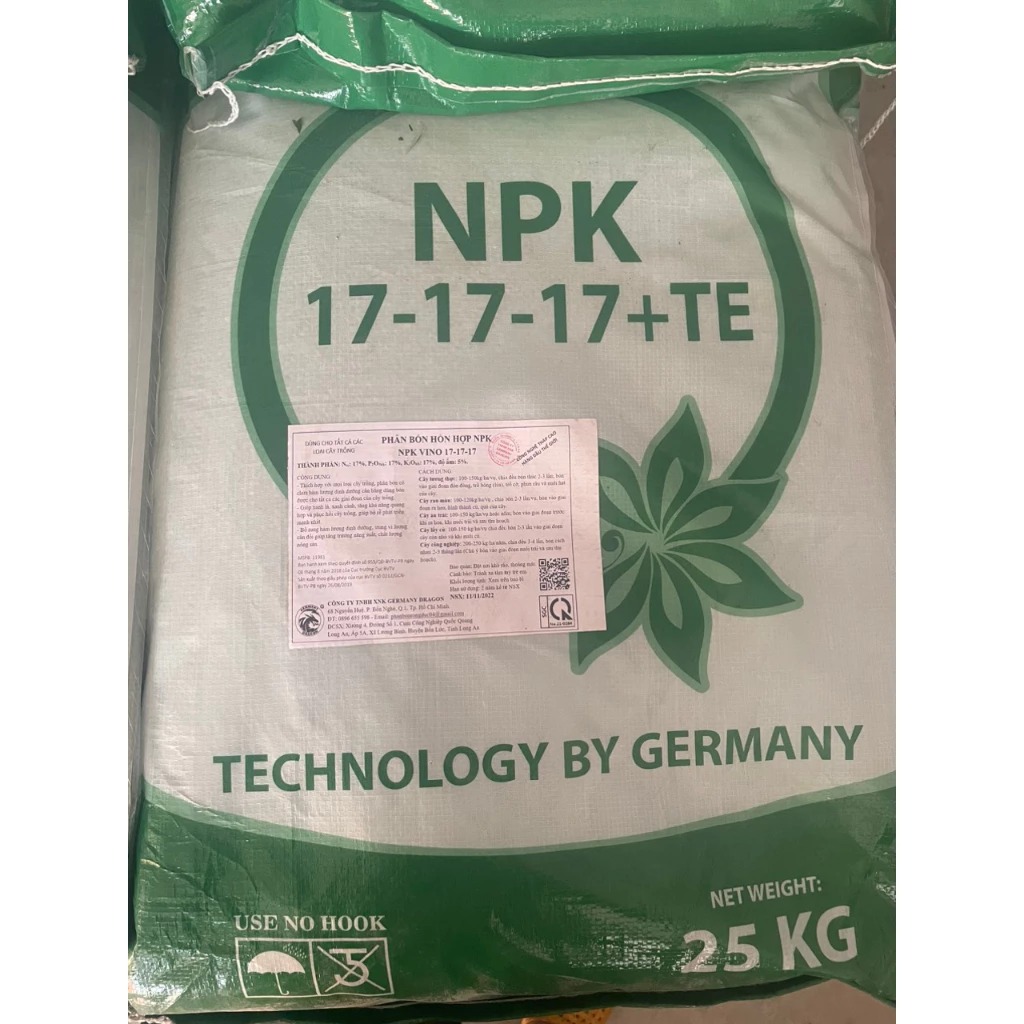 Phân npk 17 17 17 + te (1kg) dạng hạt chuyên dùng cho tất cả các loại cây