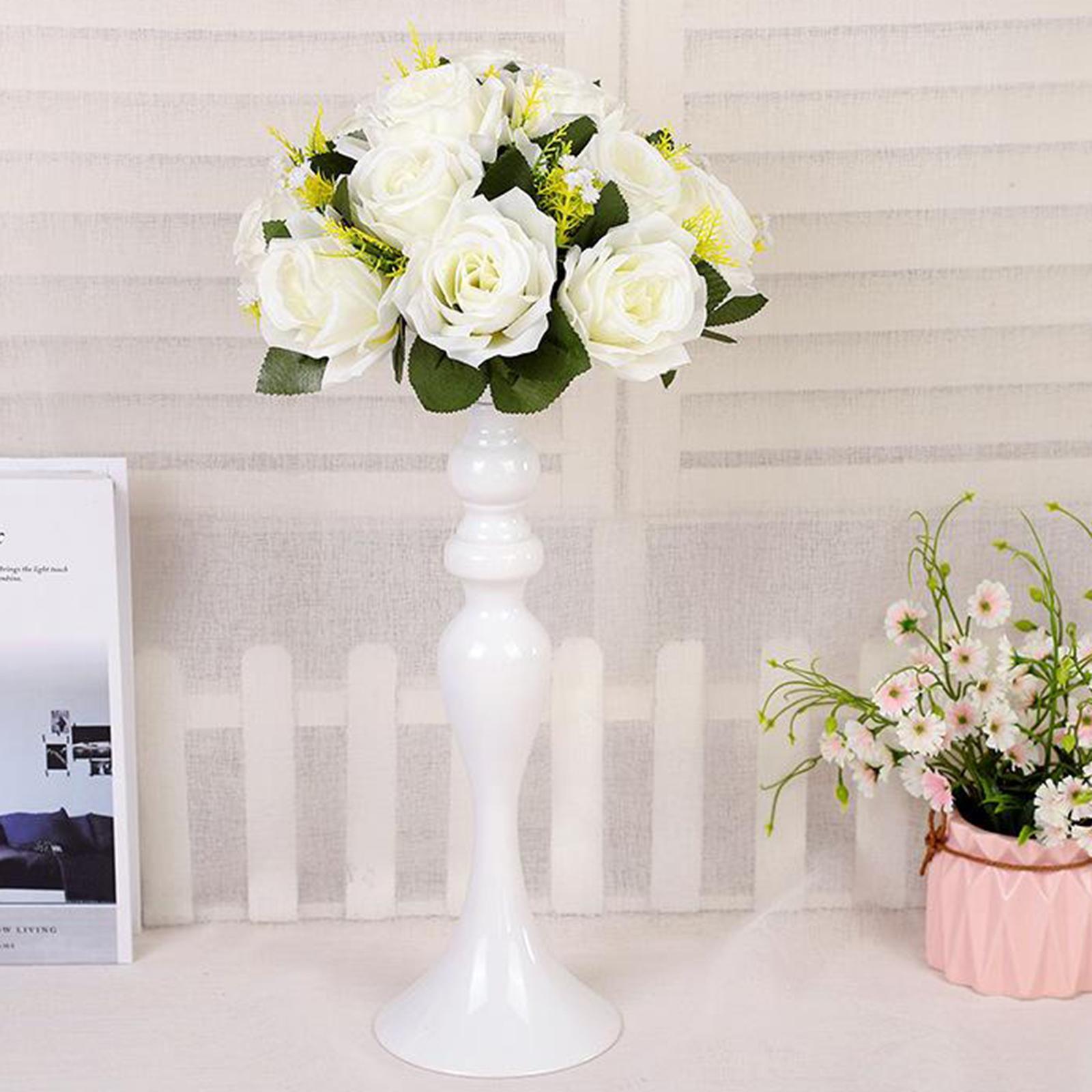 2x 26cm Artificial Rose Flowers White Pink Wedding Bouquet Party Shop Decor