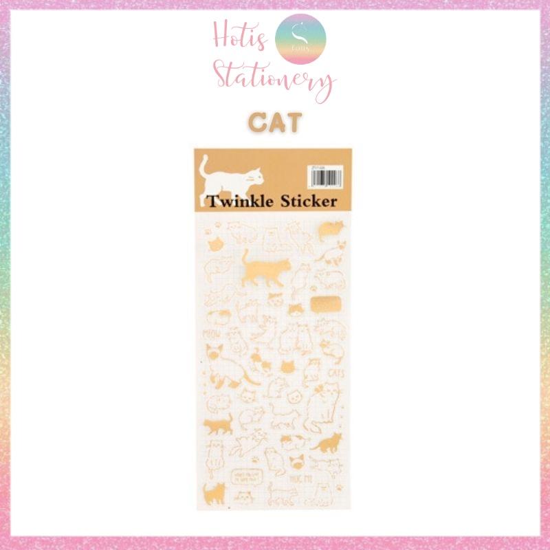 Twinkle sticker vintage, nhãn dán ánh vàng lấp lánh, phong cách cổ điển