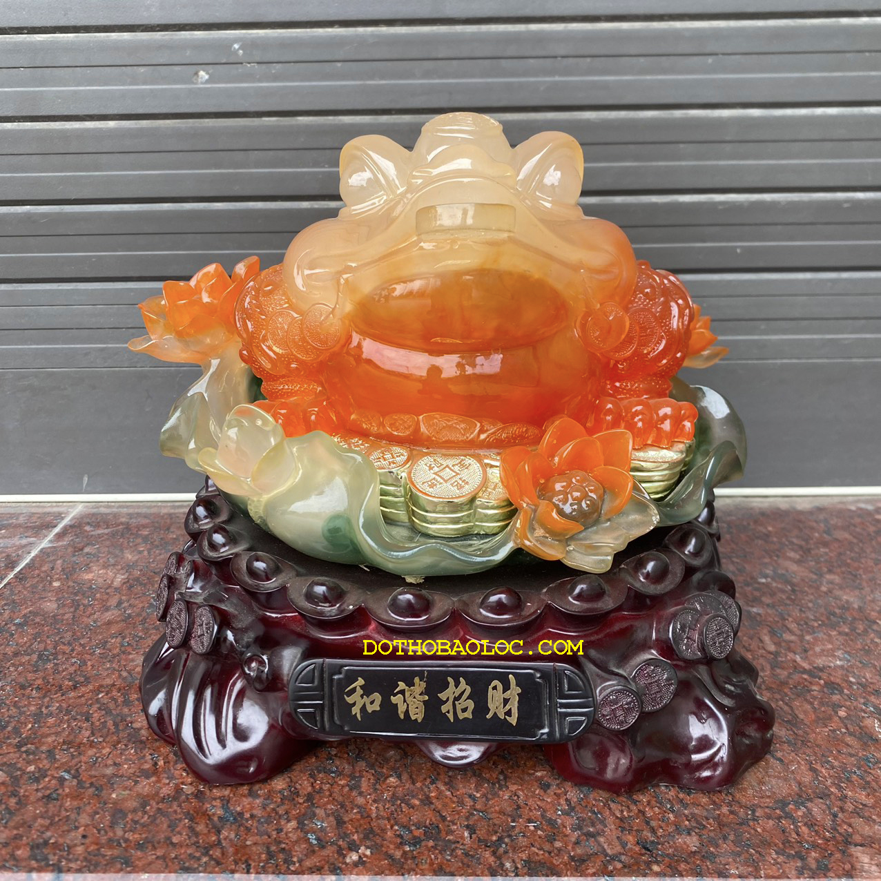 Thiềm thừ phong thủy màu vàng Cao 21cm – Cóc ba chân