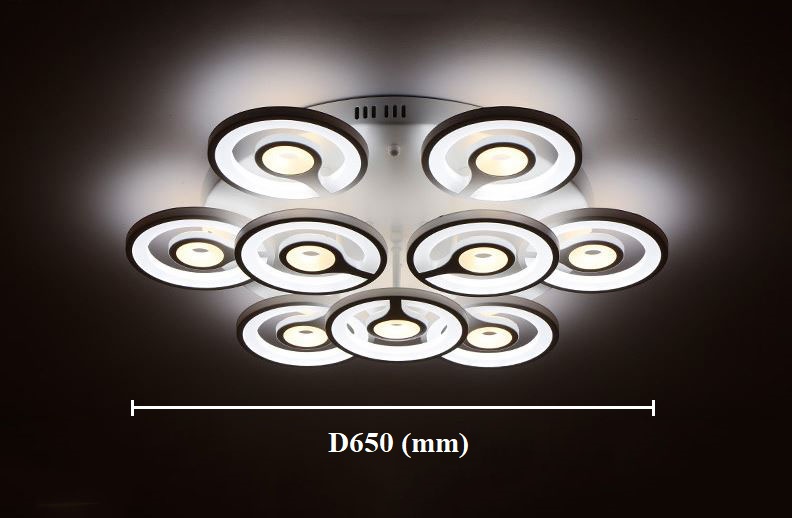 Đèn trần RENT 3 chế độ ánh sáng hiện đại - kèm bóng LED chuyên dụng và điều khiển từ xa