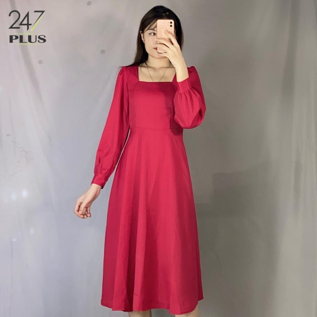 Váy Cổ Vuông Tay Bồng