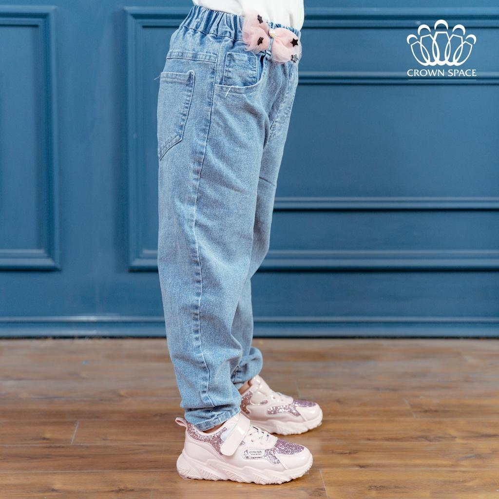 Quần Jeans Bé Gái Crown Space Cao Cấp CKGL372210-Siêu Nhẹ Chống Nhăn, Xanh Pastel Chuẩn Anh Quốc Size 19kg-33kg