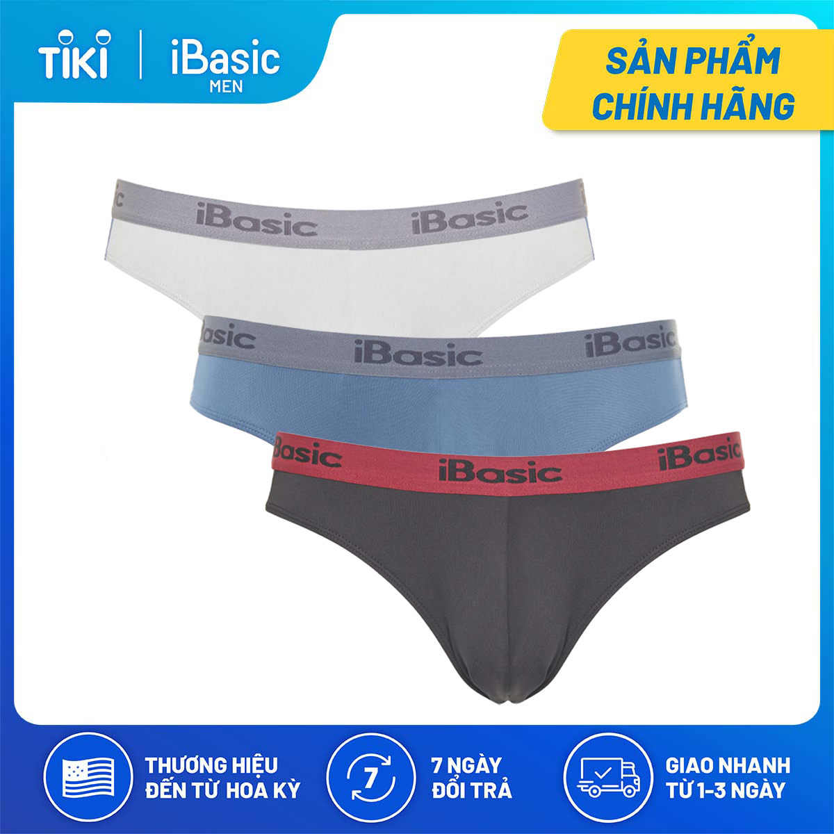 Combo 3 quần lót nam brief poly iBasic PANM006