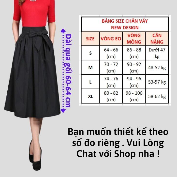 Chân Váy Xòe New Design Dáng Midi Dài Qua Gối Duyên dáng