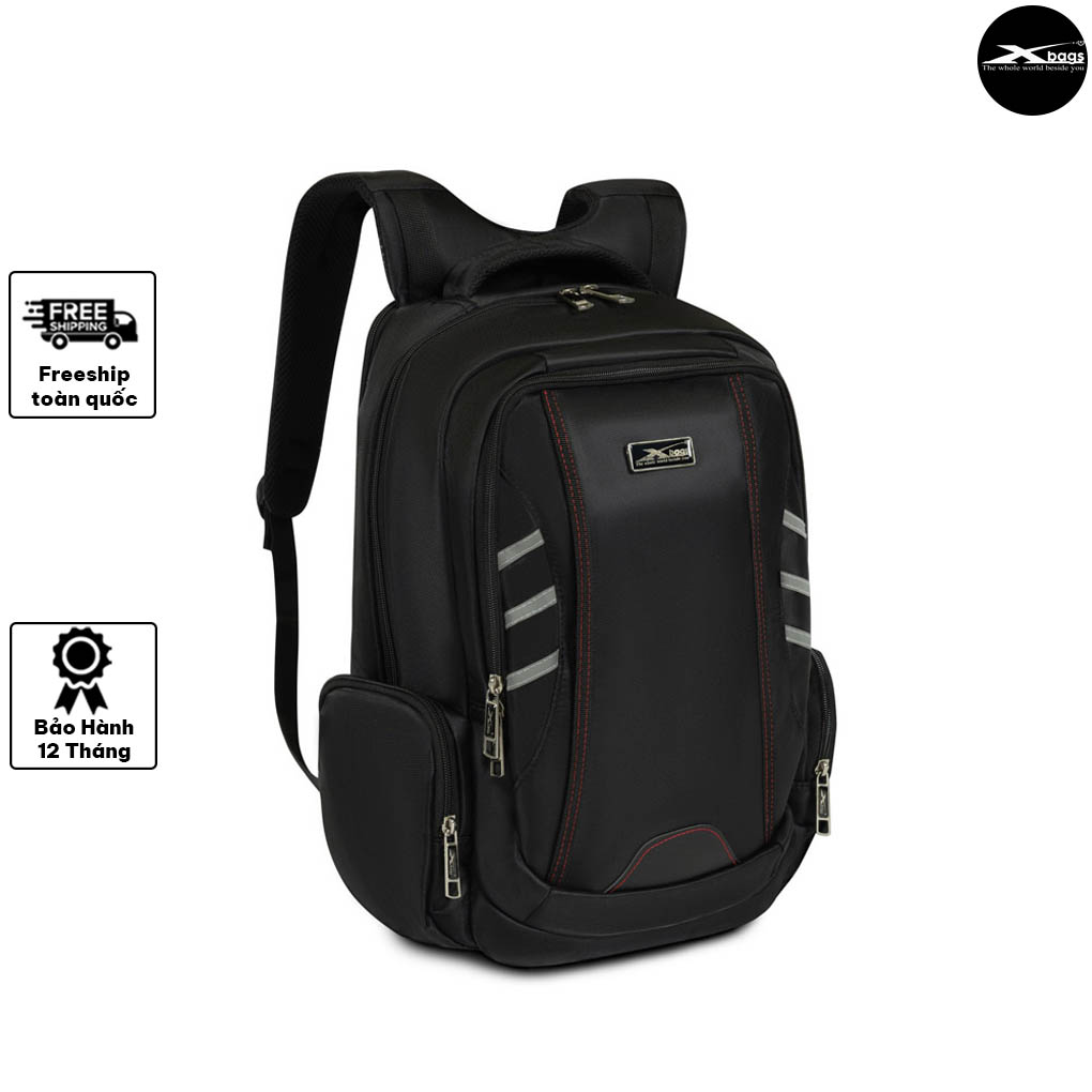 Balo Nam Cao Cấp Xbags DarkEagle XB 2008 – Balo laptop chống thấm, form cứng nam tính, màu đen phối đỏ