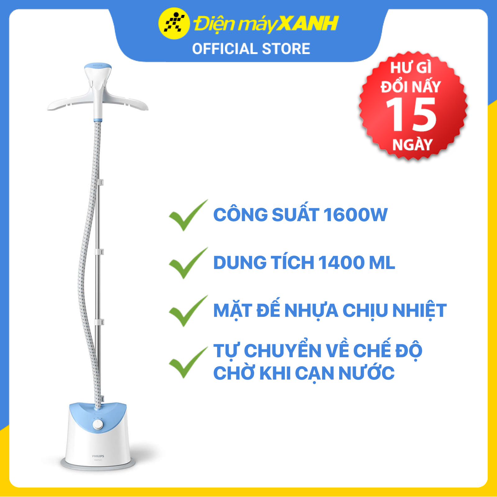 Bàn là hơi nước đứng Philips GC482/29 - Hàng chính hãng