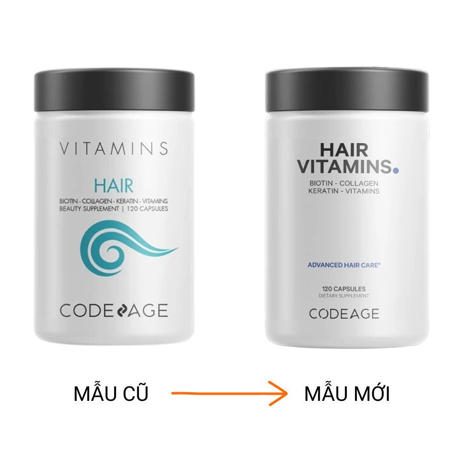 Viên Hỗ Trợ Giảm Rụng Tóc Giúp Tóc Mọc Nhanh Codeage Hair Vitamins 120 Viên