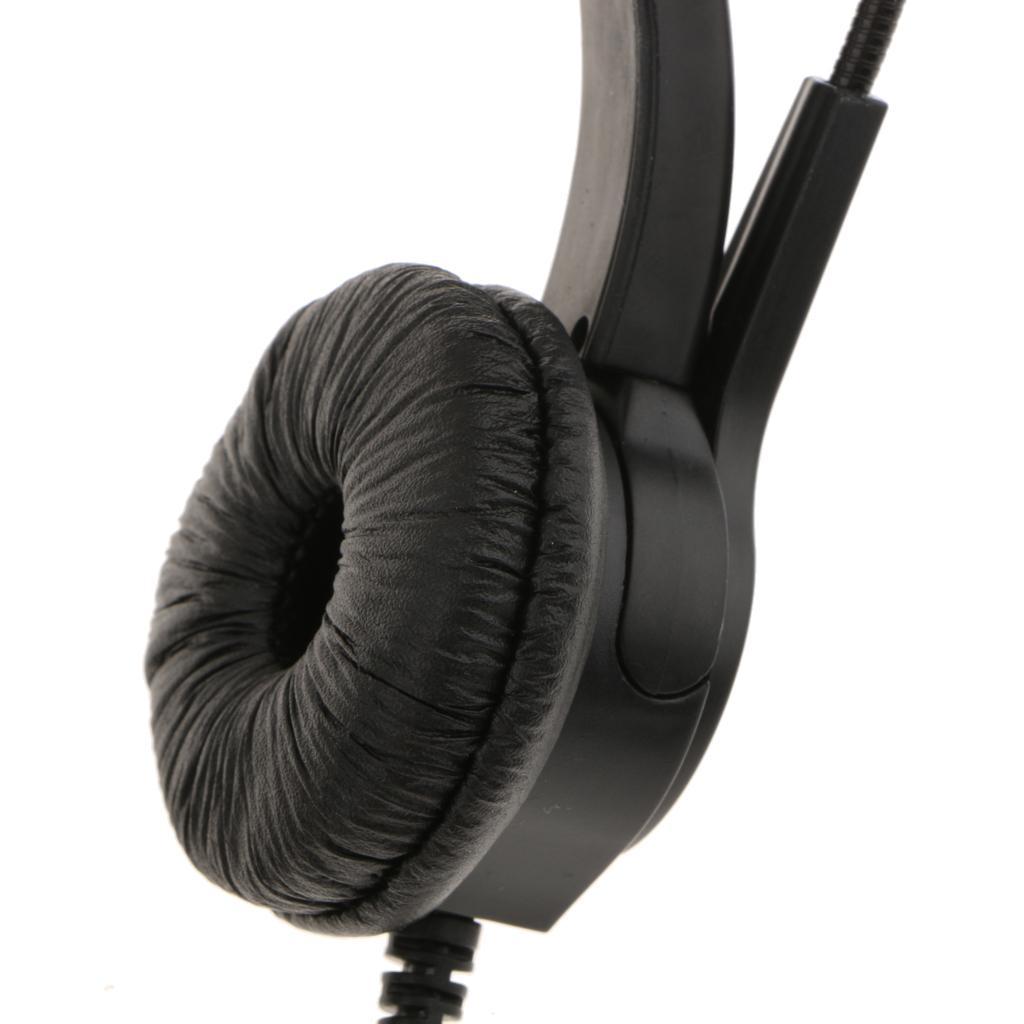 Telephone Headset with Noise Cancelling Microphone Over Head for Call Center