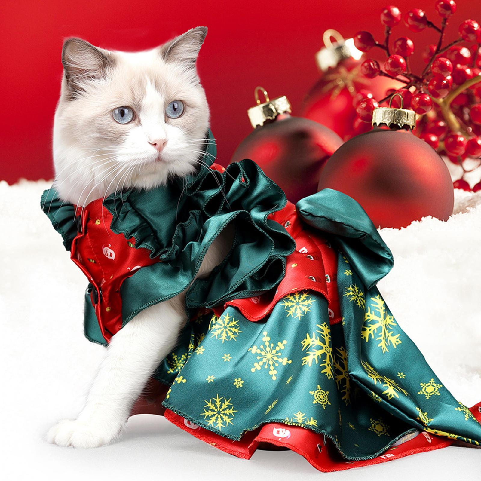 Pet Christmas Costume with Big Bowknot, Cosplay Dress Holiday Decor, Xmas Tree Costume Dress, Party Dress up Clothes