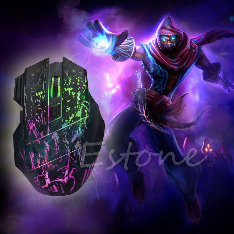 Chuột Chơi Game Có Dây 7 Nút Bấm Có Đèn Led H.S.V 5500 Dpi
