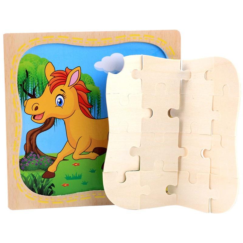 Đồ chơi tranh ghép hình 16 chi tiết Puzzle bằng gỗ mẫu mới cho bé