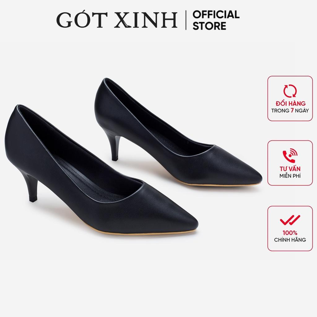 Giày cao gót nữ 5cm GÓT XINH G16 da bóng da mờ đế nhọn