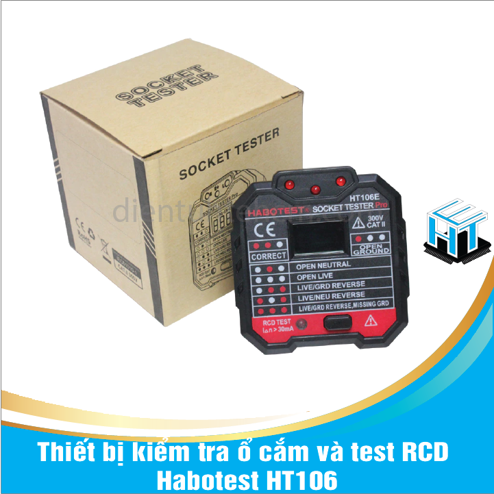 Thiết bị kiểm tra ổ cắm và test RCD Habotest HT106