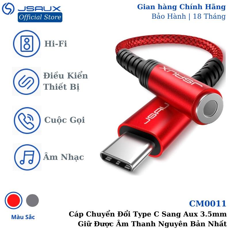 Hàng chính hãng - Cáp Chuyển Đổi Type C Sang Aux 3.5mm Cao Cấp CM0011 JSAUX - Bộ chuyển đổi Cho Macbook, Laptop, Điện thoại Samsung, Oppo,