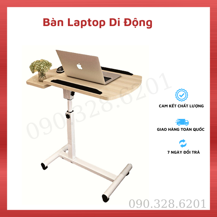 Bàn làm việc - Bàn học 1 chân T01 có bánh xe 9208 - Màu ngẫu nhiên