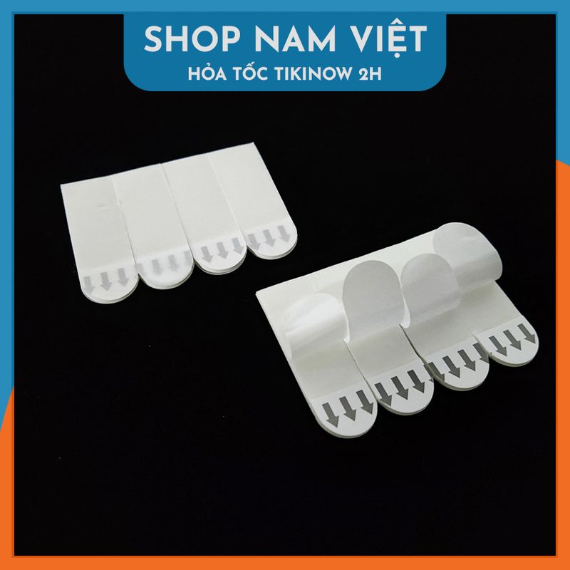 4 Set Miếng Dán Treo Tranh Kết Hợp Băng Gai Dính Velcro Siêu Dính, Tháo Gỡ Không Để Vết Keo