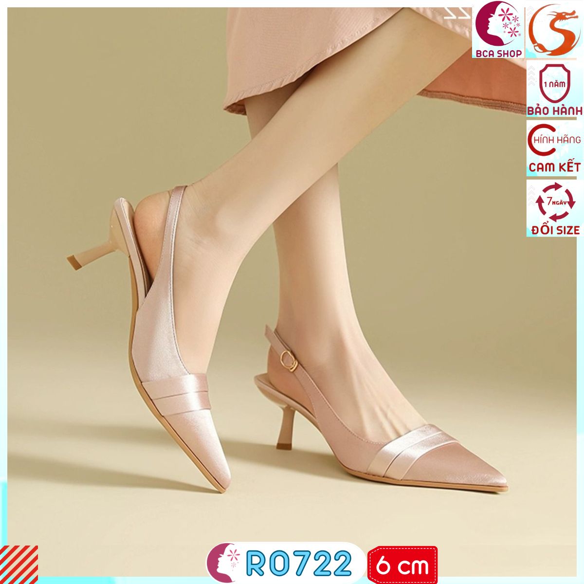 [TIỂU THƯ]  Giày Công Sở Nữ Style Mới Cao Gót 6 phân RO722 ROSATA tại BCASHOP - Sang - Xịn - Êm - Tôn Chân - Tôn Dáng