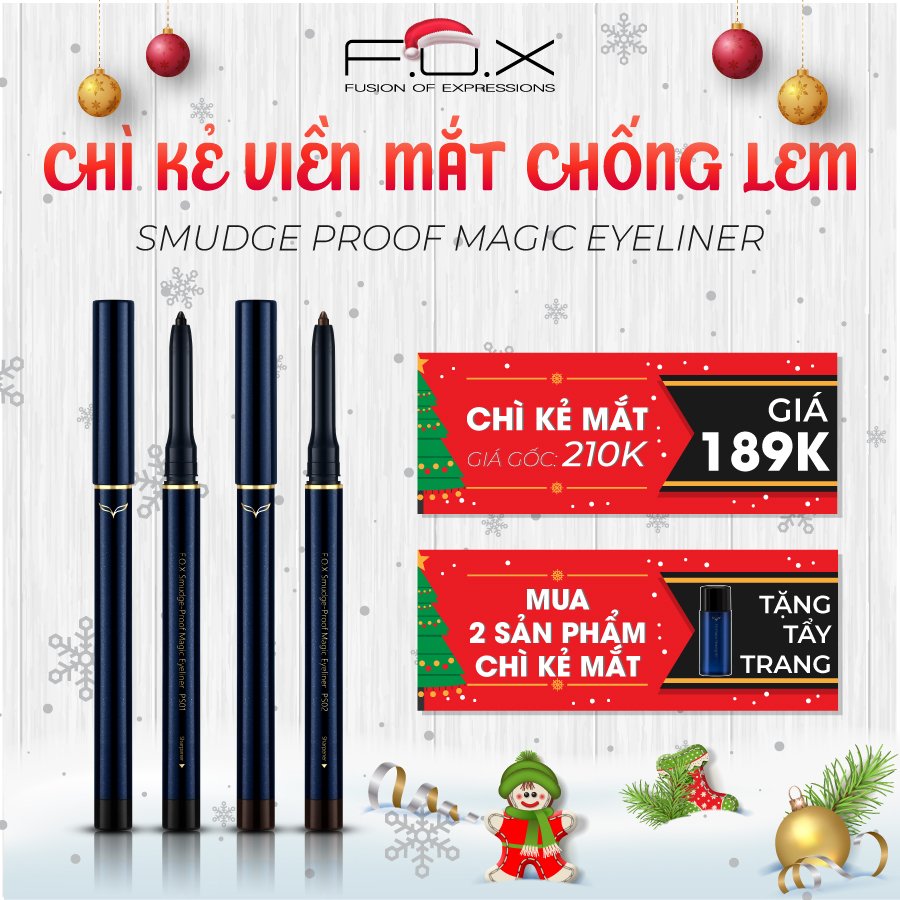 Chì Kẻ Viền Mắt Chống Lem FOX Smudge-Proof Magic Eyeliner 0.3g