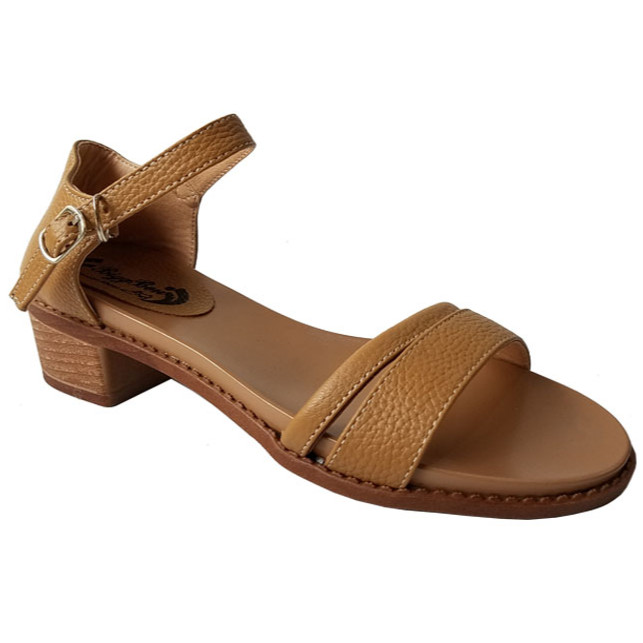 Giày sandal cao gót nữ da bò gót cao 4 cm HKT3