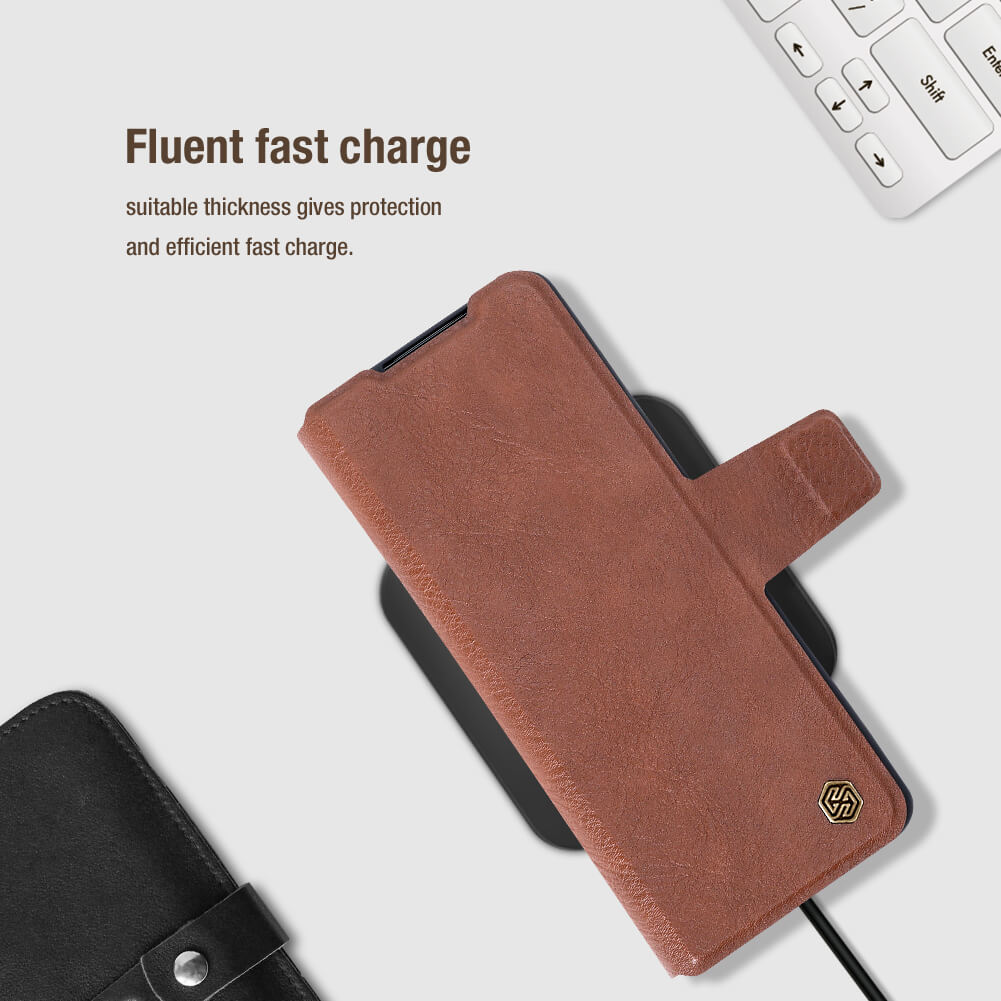 Case bao da chống sốc cho Samsung Galaxy Z Fold 4 trang bị ngăn đựng S-Pen hiệu Nillkin Aoge Leather Cover Case (bảo vệ máy cực tốt, chất liệu da thật cao cấp, thiết kế thời trang cá tính) - hàng nhập khẩu