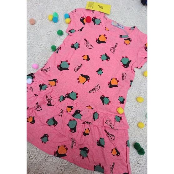 Đầm bé gái 2 bèo họa tiết chim cánh cụt