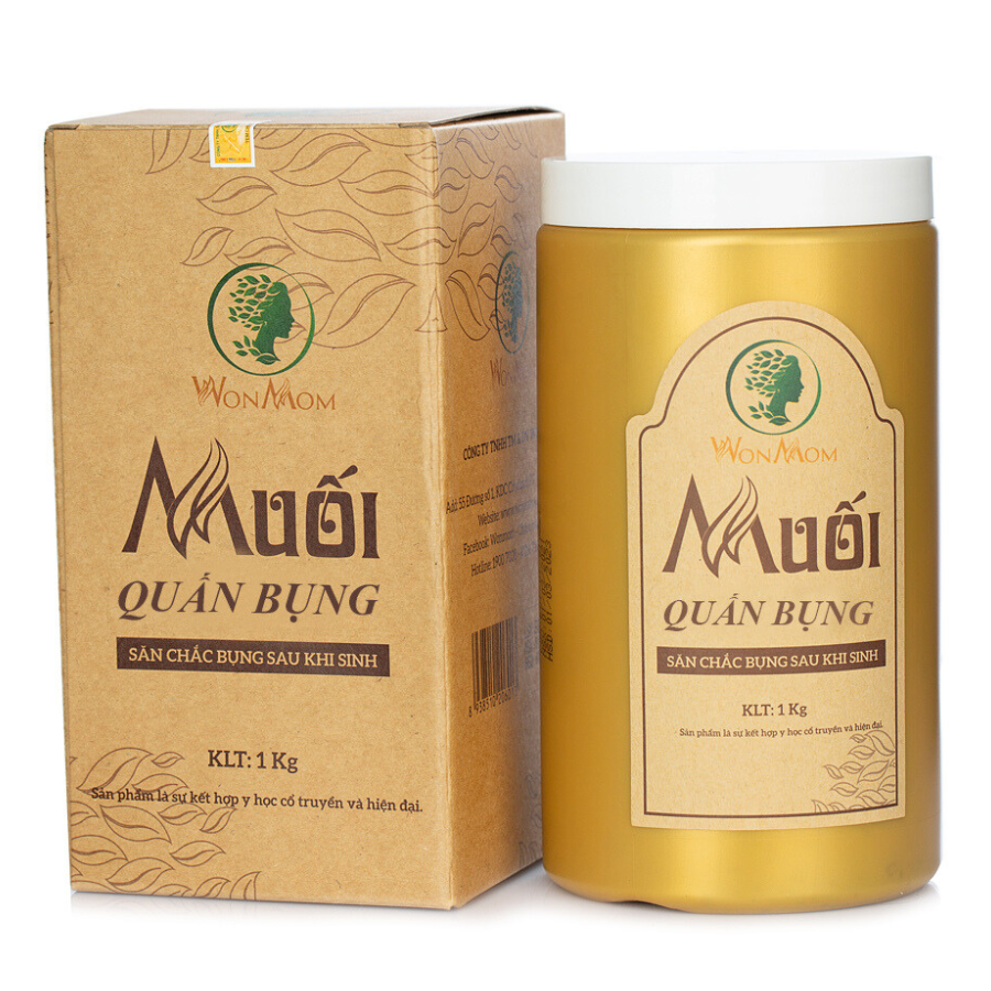 Muối quấn bụng thảo dược, săn chắc vòng eo sau sinh Wonmom 1Kg