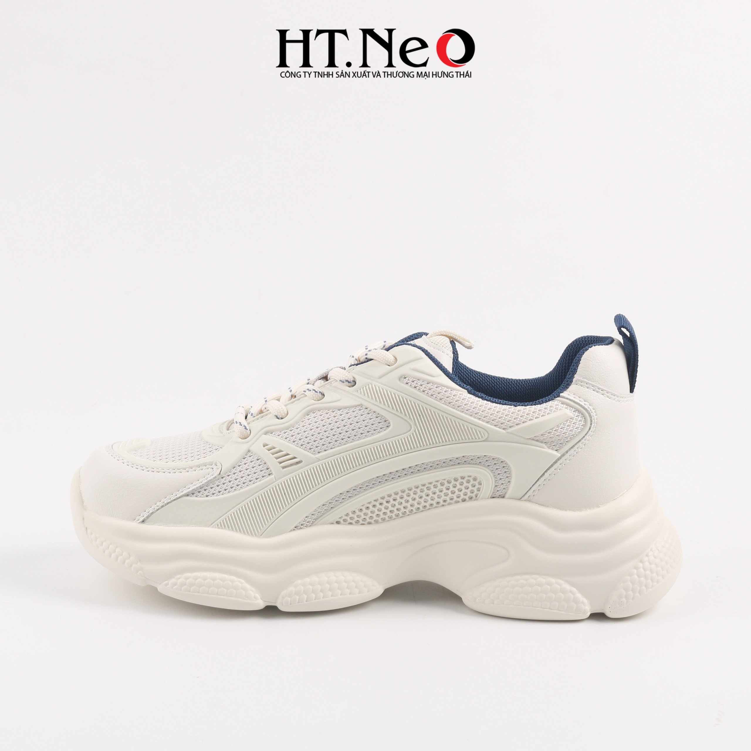 Giày thể thao, giày sneaker nữ đế cao su đúc, đế cao, chất liệu da kết hợp vải lưới, kiểu dáng trẻ trung, đi êm chân, thoải mái TTN14