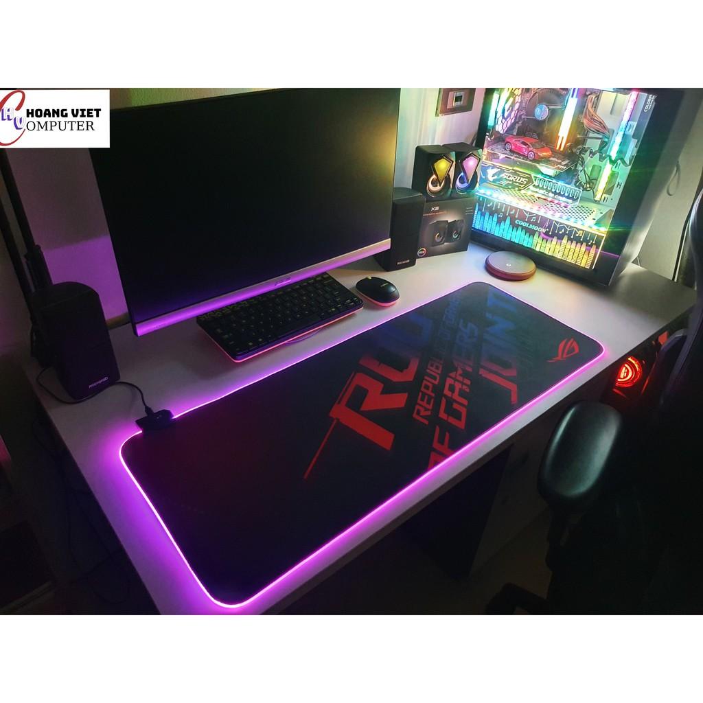 Lót chuột cỡ lớn LED RGB , padchuột size lớn 800x300x4mm, mẫu ROG Gaming - SIÊU BỀN, SIÊU RẺ, SIÊU ĐẸP